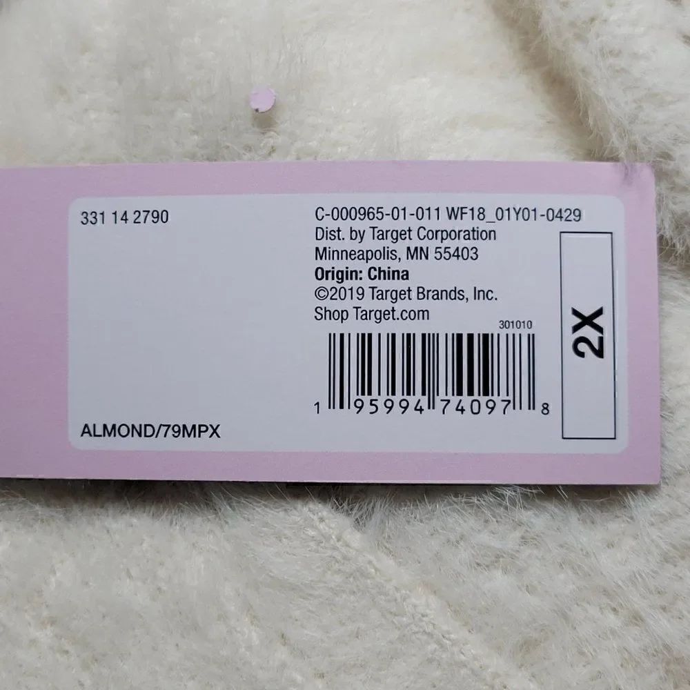 WildâFableâCream FuzzyâButton-FrontâCardiganâSzâ2X - Picture 7 of 8